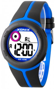Sportowy Zegarek XONIX - Zaawansowany Stoper 100 Międzyczasów i Pamięcią 10 Pomiarów - Model Damski i Młodzieżowy - Elektroniczny Antyalergiczny i Wodoodporny 100m 