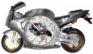 Zegar Ścienny w Kształcie Motocykla - Cichy Płynący Mechanizm - Motor Motocykl Ścigacz CBR - Kolor Szary