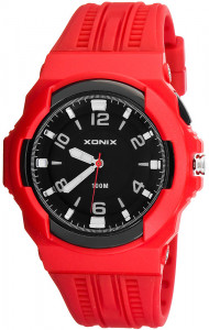 Zegarek Sportowy XONIX - Duża Tarcza - WR100M, Podświetlenie - Czerwony - Męski I Dla Chłopaka
