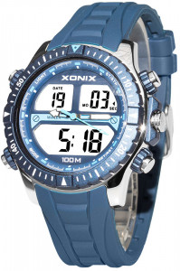 Duży Męski i Młodzieżowy Zegarek XONIX - DualTime Wyraźny LCD + Wskazówki - Wielofunkcyjny Data, Budzik, Podświetlenia, Timer, Stoper - WYSOKA JAKOŚĆ