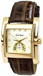 Designerski Zegarek Damski GR na Stylizowanym Skórzanym Pasku - Brązowy
