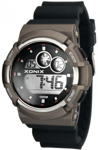 Uniwersalny Wodoodporny Zegarek Cyforwy Xonix - Wielofukncyjny - Data, Alarm, Stoper, Druga Strefa Czasowa, Podświetlenie - Czerwony