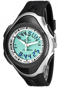Szaro - Srebrny Uniwersalny Designerski Zegarek PERFECT, Dual - Time, LCD - Analog