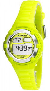 Nieduży Zegarek XONIX - Sportowy Design - Wodoszczelność 100M, Stoper, Timer, Alarm, 2x Czas - Uniwersalny - Zielony - GIRLS