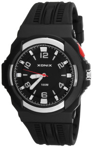 Zegarek Sportowy XONIX - Duża Tarcza - WR100M, Podświetlenie - Czarno Srebrny - Męski I Dla Chłopaka