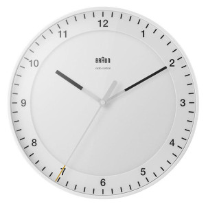 Duży Zegar Ścienny BRAUN z Radiową Synchronizacją Czasu - Nowoczesny Design - Czytelna Tarcza - Średnica 30cm