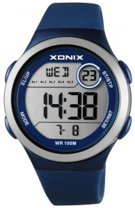 Sportowy Zegarek XONIX - Damski | Dziecięcy | Młodzieżowy - Wodoodporny 100m - Cyfrowy Wyświetlacz z Podświetleniem - Funkcje Stoper Timer Budzik Data Drugi Czas - GRANATOWY