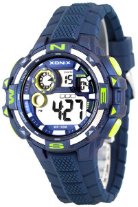 Zegarek Sportowy XONIX WR100m - Męski i Dla Chłopaka - Duży, Czytelny Wyświetlacz LCD - Wielofunkcyjny - Stoper, Timer, Alarm, 2 Niezależne Czasy - Granatowy