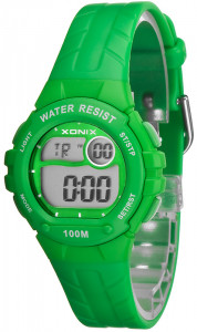 Malutki Zegarek Cyfrowy Xonix Dla Chłopca i Dziewczynki - Zielony - Podświetlenie, Stoper, Alarm
