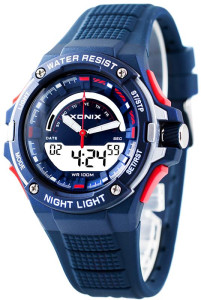 Zegarek Dual-Time XONIX - Męski i Dla Chłopaka - Wodoszczelny 100m - Elektroniczny Wyświetlacz + Czas Analogowy + Druga Strefa Czasowa (Niezależne) - Wielofunkcyjny - Data, Alarm, Timer, Stoper