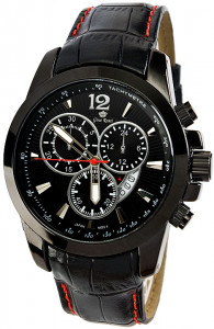 Duży Uniwesalny Zegarek Gino Rossi na Stylizowanym Skórzanym Pasku - Srebrne Indeksy 