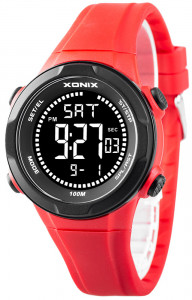 Elektroniczny Zegarek XONIX z Czytelnym Wyświetlaczem - Wodoszczelny 100m - Uniwersalny Model - Wielofunkcyjny