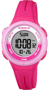 Mały Wielofunkcyjny Zegarek Cyfrowy XONIX - Dziecięcy / Damski - Wodoszczelny 100m - Podświetlenie, Stoper, Timer, Datownik - Czytelny Wyświetlacz - RÓŻOWY