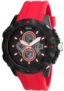Duży Zegarek Sportowy OCEANIC SIGMA WR100M LCD/Analog - Męski, Uniwersalny I Młodzieżowy - Red&Black