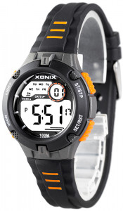 Wielofunkcyjny Zegarek Sportowy XONIX - Dziecięcy / Damski - Wodoszczelny 100m - Czytelny Elektroniczny Wyświetlacz - Podświetlenie Data Stoper Timer Drugi Czas - Czarny - Boys