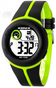 Sportowy Zegarek XONIX - Zaawansowany Stoper 100 Międzyczasów i Pamięcią 10 Pomiarów - Uniwersalny Model - Elektroniczny Antyalergiczny i Wodoodporny 100m 