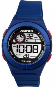Zegarek XONIX z Elektronicznym Wyświetlaczem - Dziecięcy / Damski - Podświetlane Cyfry - Wodoszczelny 100m - Budzik - Timer - Stoper - Kolor Granatowy