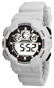 Masywny, Duży Zegarek Sportowy Xonix - Stoper, Timer, Alarm - Biały - Uniwersalny