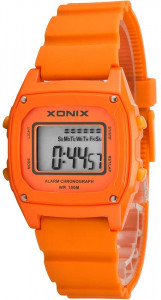 Perfekcyjny XONIX - Uniwersalny Zegarek Sportowy - Wiele Funkcji - Antyalergiczny - Syntetyczny Pasek - Pomarańczowy