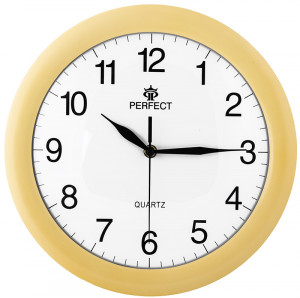 Złoty Kwarcowy Zegar Ścienny Perfect - 2,5cm Indeksy Godzin - 30cm Średnicy - Tykający Mechanizm