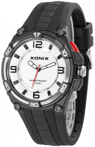 Wskazówkowy Zegarek XONIX - Młodzieżowy / Męski - Wodoszczelny 100m - Podświetlana Tarcza - Wyraźne Oznaczenia - Czarny