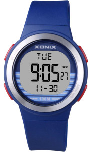 Elektroniczny Zegarek Sportowy Dla Dziecka / Damski XONIX - Wodoszczelny 100m - Podświetlenie - Budzik - Timer - Stoper - Kolor Granatowy
