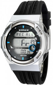 Męski I Młodzieżowy Zegarek XONIX - WR100M, 3x Interval Timer, 15x Lap Memory, World Time, 5x Single Alarm, 3x Daily Alarm, EL Light