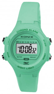 Mały Zegarek Sportowy z Cyfrowym Wyświetlaczem XONIX - Dziecięcy / Damski - Podświetlenie - Wodoodporny - Kolor Zielony