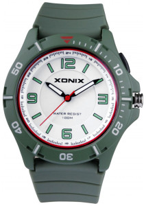 Sportowy Analogowy Zegarek XONIX - Wodoszczelny 100m - Podświetlana Tarcza - Młodzieżowy Chłopięcy / Dziewczęcy / Damski - Czytelny - Silikonowy Pasek - Zielony
