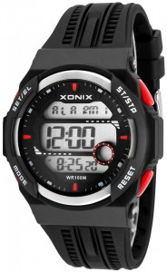 Męski I Młodzieżowy Zegarek XONIX - WR100M, 3x Interval Timer, 15x Lap Memory, World Time, 5x Single Alarm, 3x Daily Alarm, EL Light