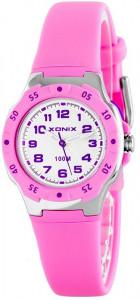 Różowy, Sportowy Zegarek Analogowy Xonix - Podświetlana Tarcza, Wodoszczelność 100m - Damski i Dla Dziewczynki - Antyalergiczny