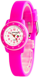 Mini Zegarek Wskazówkowy XONIX - Dziecięcy - Dla Dziewczynki - Tarcza Zdobiona Truskawkami - Czytelna Tarcza Ze Wszystkimi Indeksami - Wodoszczelny 100m - Idealny Na Pierwszy Zegarek