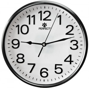 Wskazówkowy Zegar Ścienny PERFECT - Klasyczny Model - 25cm Średnicy - Czarny
