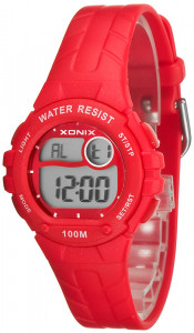 Malutki Zegarek Cyfrowy Xonix Dla Chłopca i Dziewczynki - Czerwony - Podświetlenie, Stoper, Alarm