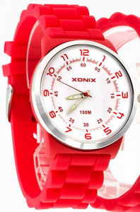 Damski i Dla Dziewczyny Czerwony Zegarek Sportowy Xonix - Wodoodporny - Antyalergiczny