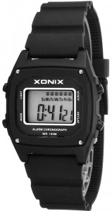 Perfekcyjny XONIX - Uniwersalny Zegarek Sportowy - Wiele Funkcji - Antyalergiczny - Syntetyczny Pasek - Czarny