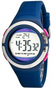 Zegarek Sportowy Damski i Dla Dziewczyny Xonix - Nowoczesny Wygląd - Masa Funkcji - Data, Stoper, Drugi Czas - Granatowy
