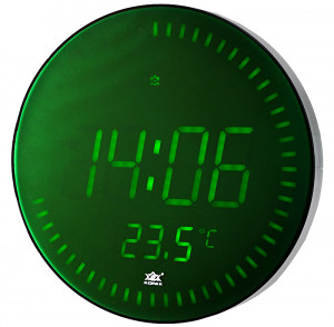 Zielony Zegar Ścienny Z Dokładnym Pomiarem Temperatury - Na Pilota