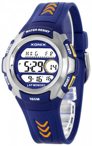 Zegarek Xonix - Męski i Młodzieżowy - Elektroniczny - Wielofunkcyjny - Wodooporny 100m - 15x Stoper,  8x Alarm, 3x Timer - Antyalergiczny Pasek