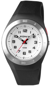 Zegarek XONIX Dla Dziewczynki / Dla Chłopca / Damski - Czytelny Wskazówkowy z Podświetleniem - Wodoszczelny 100m - Kolor Czarny