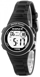 Mały Wielofunkcyjny Zegarek XONIX - Damski i Dziecięcy - Wodoszczelność 100M, Stoper, Timer, Alarm, 2x Czas