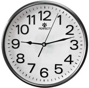 Wskazówkowy Zegar Ścienny PERFECT - Klasyczny Model - 25cm Średnicy - Grafitowy