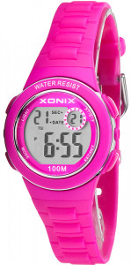 Mały Wielofunkcyjny Zegarek XONIX - Damski i Dla Dziewczynki - Wodoszczelność 100M, Stoper, Timer, Alarm, 2x Czas