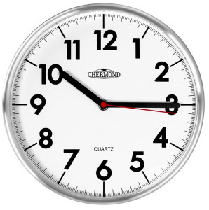 Nieduży Zegar Na Ścianę Chermond - Klasyczny Wygląd - Bardzo Przejrzysta i Czytelna Tarcza - Czarno Srebrny - Aluminiowa Obudowa