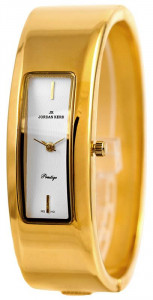 Prosty Zegarek w Formie Bransoletki z Klipsem - Złoty - Z Rzymskimi Dużymi Indeksami 12 i 6 - Damski Jordan Kerr