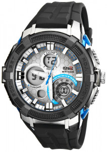 Zegarek Oceanic Vapid WR 100M - Męski i Młodzieżowy - Multifunkcyjny - 3 Alarmy, Stoper z Międzyczasem, Timer - Szaro-Niebieski