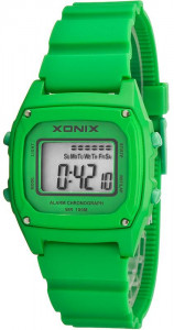 Perfekcyjny XONIX - Uniwersalny Zegarek Sportowy - Wiele Funkcji - Antyalergiczny - Syntetyczny Pasek - Zielony - GIRLS