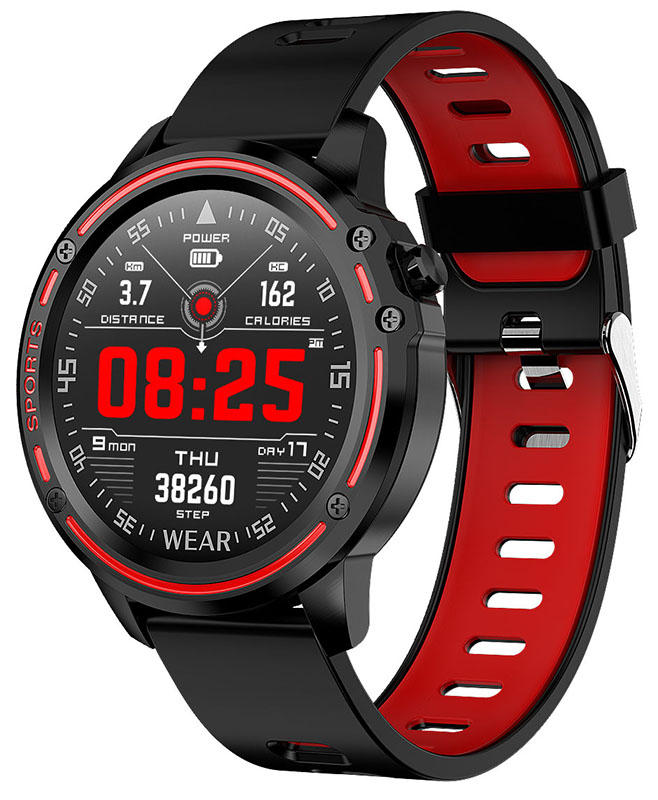 Męski / Uniwersalny Wodoszczelny Smartwatch Zegarek JORDAN KERR - Pulsoksymetr, Pulsometr, EKG, Ciśnieniomierz, Krokomierz, Pogoda - Dotykowy Kolorowy Wyświetlacz - Wielofunkcyjny - Powiadomienia SMS, Facebook, Messenger, Połączenia (Odrzucanie)