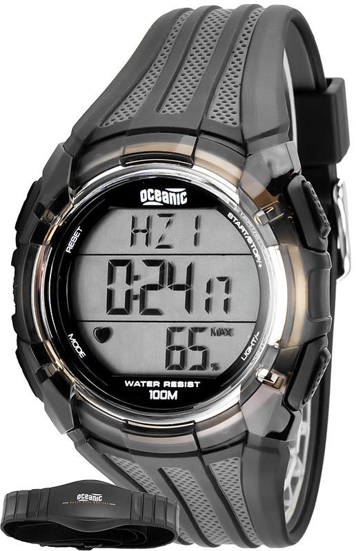 Uniwersalny Zegarek Sportowy OCEANIC Z Pulsometrem + Pas Na Klatkę - Stymulator Ćwiczeń, Pamięć Pomiarów Stopera, Pamięć Treningów, Timer, 3 Alarmy, Druga Strefa Czasowa, Cardio - Do Każdego Sportu - Do Biegania, Na Rower, Siłownie i Fitness