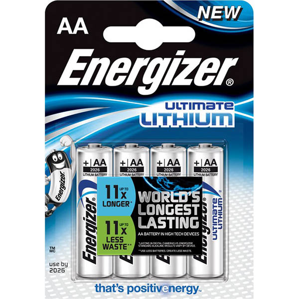 Bateria Litowa Energizer AA L91 LR6/FR6 Ultimate Lithium 1,5V / AA, LR6, MN1500, LR6/E91, 4006, LR6, KAA, LR6, LR6(815), AM3, V1500PX, 815, FR6, L91